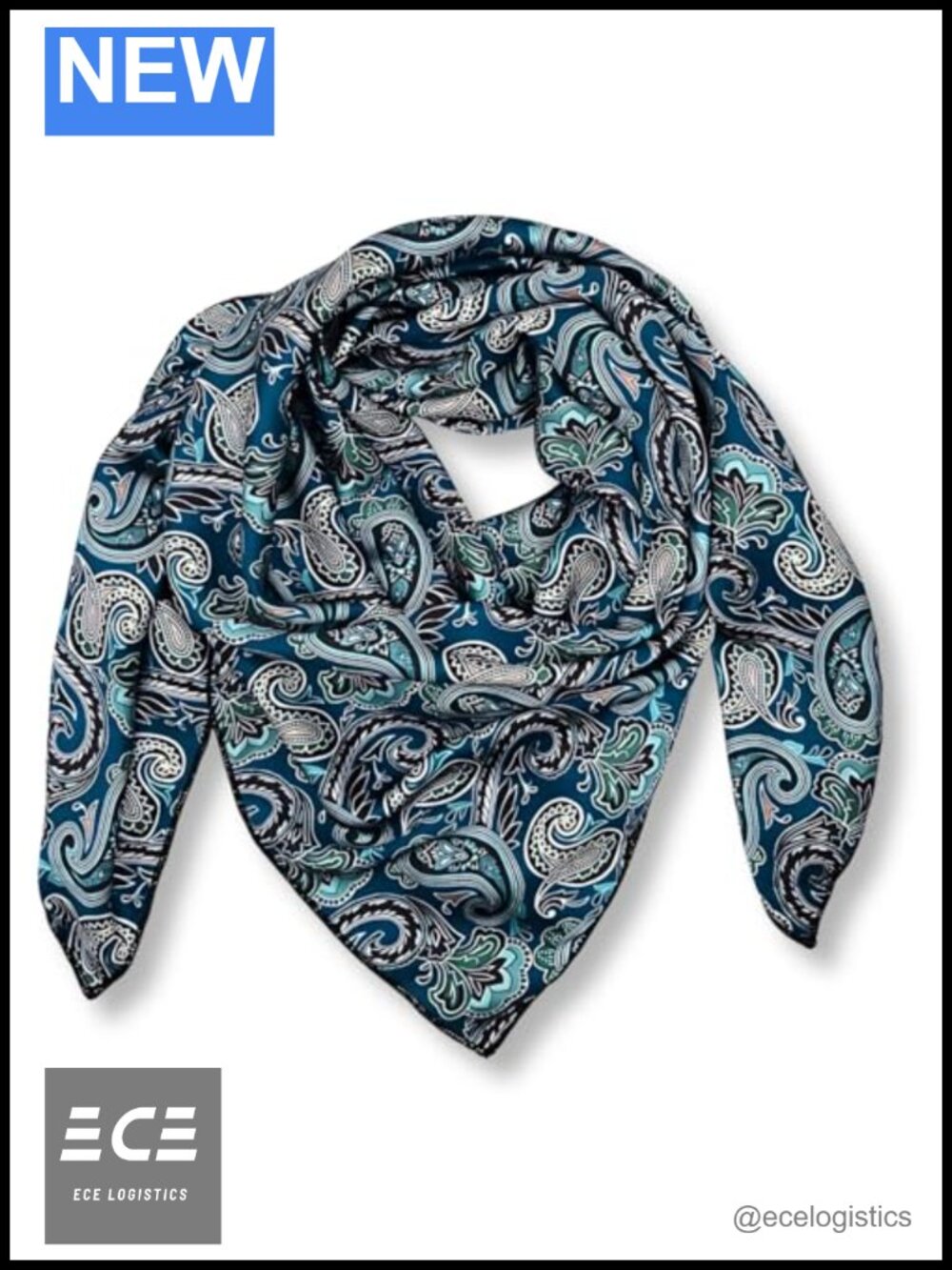 33x33 Silk Blend Paisley Wild Rag Western Cowboy Bandana Square Scarf